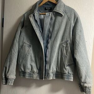 Light Blue BTL Bomber Denim Jacket